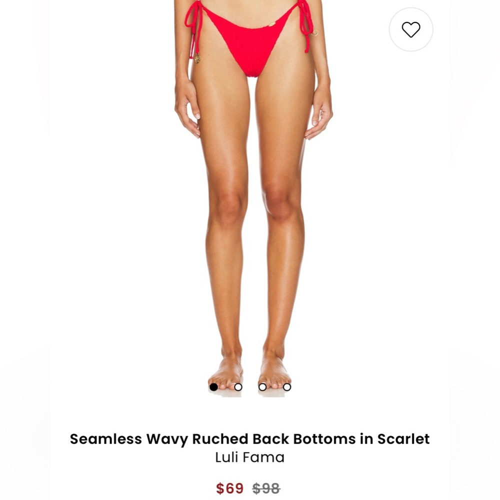 Luli Fama Red Seamless Triangle Bikini Top and bottoms - Picture 5 of 7